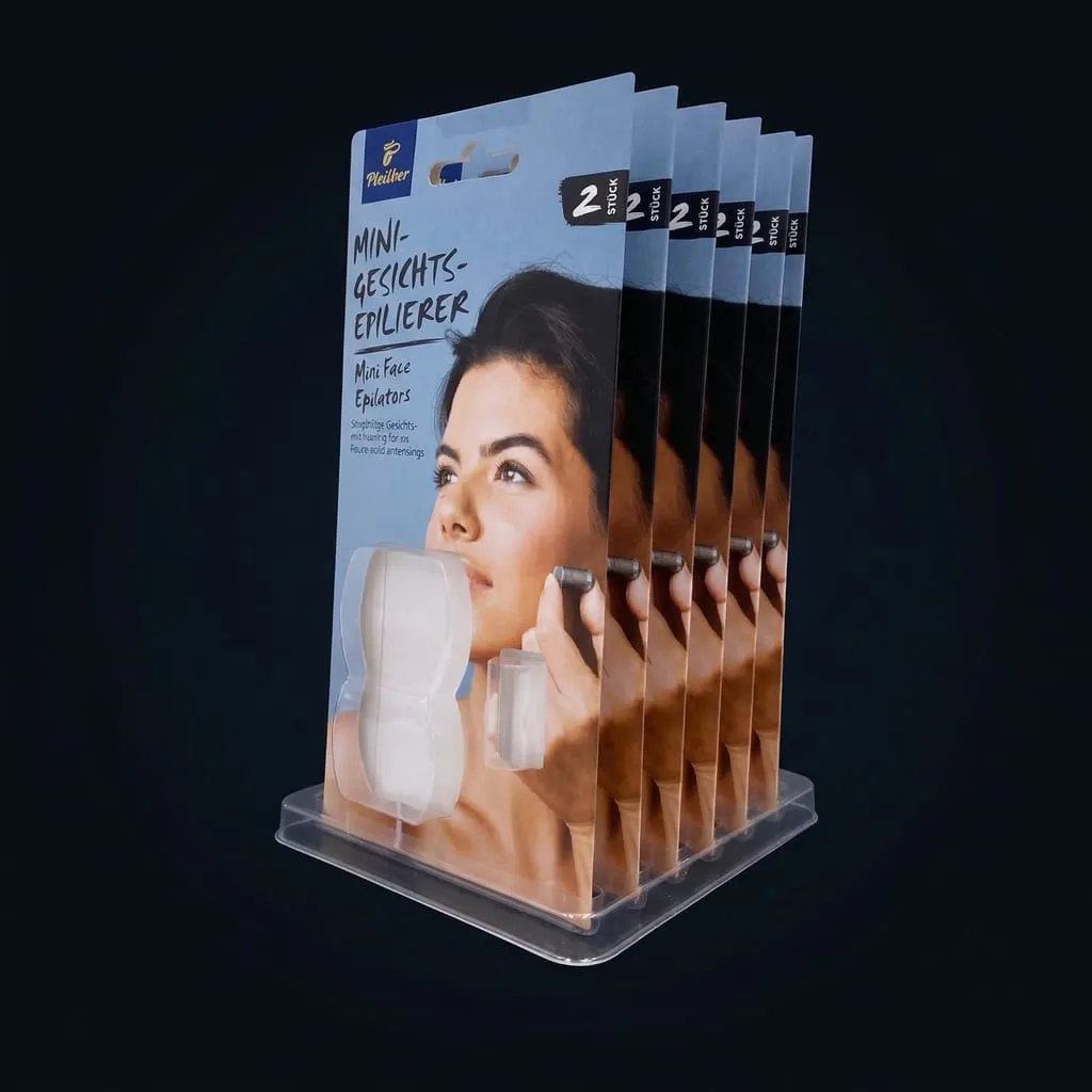 Présentoir plastique POS comptoir transparent thermoformé – Scafa Thermoforming